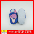 China Wenzhou made blue and rose tree embroidered cow leather soft flat India safety shoes for baby
